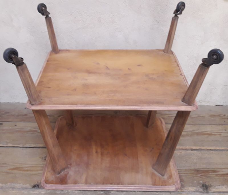 Table served legs compass with wheels 1950s