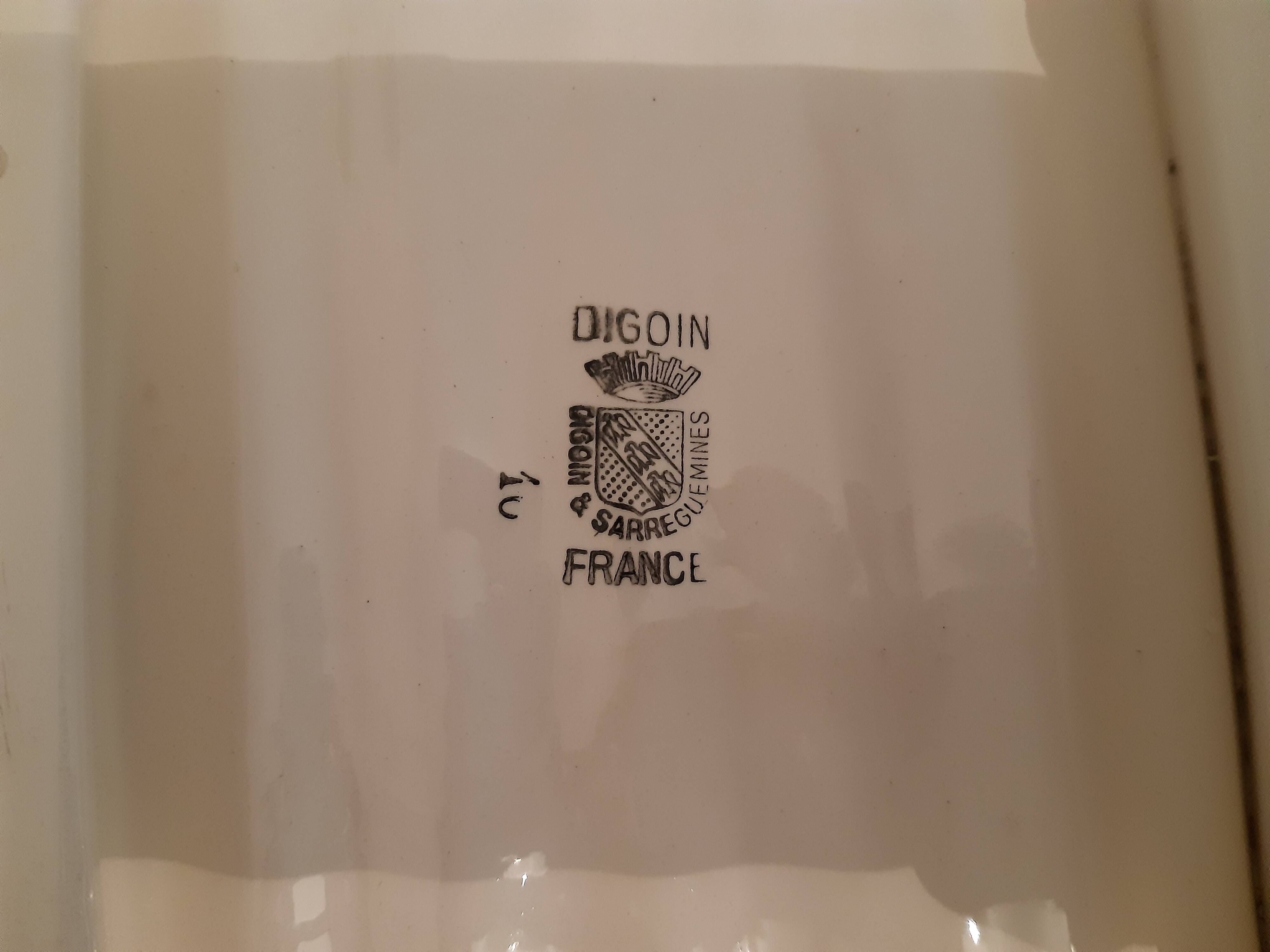 Set 1 course and 6 asparagus plates - DIGOIN SARREGUEMINES