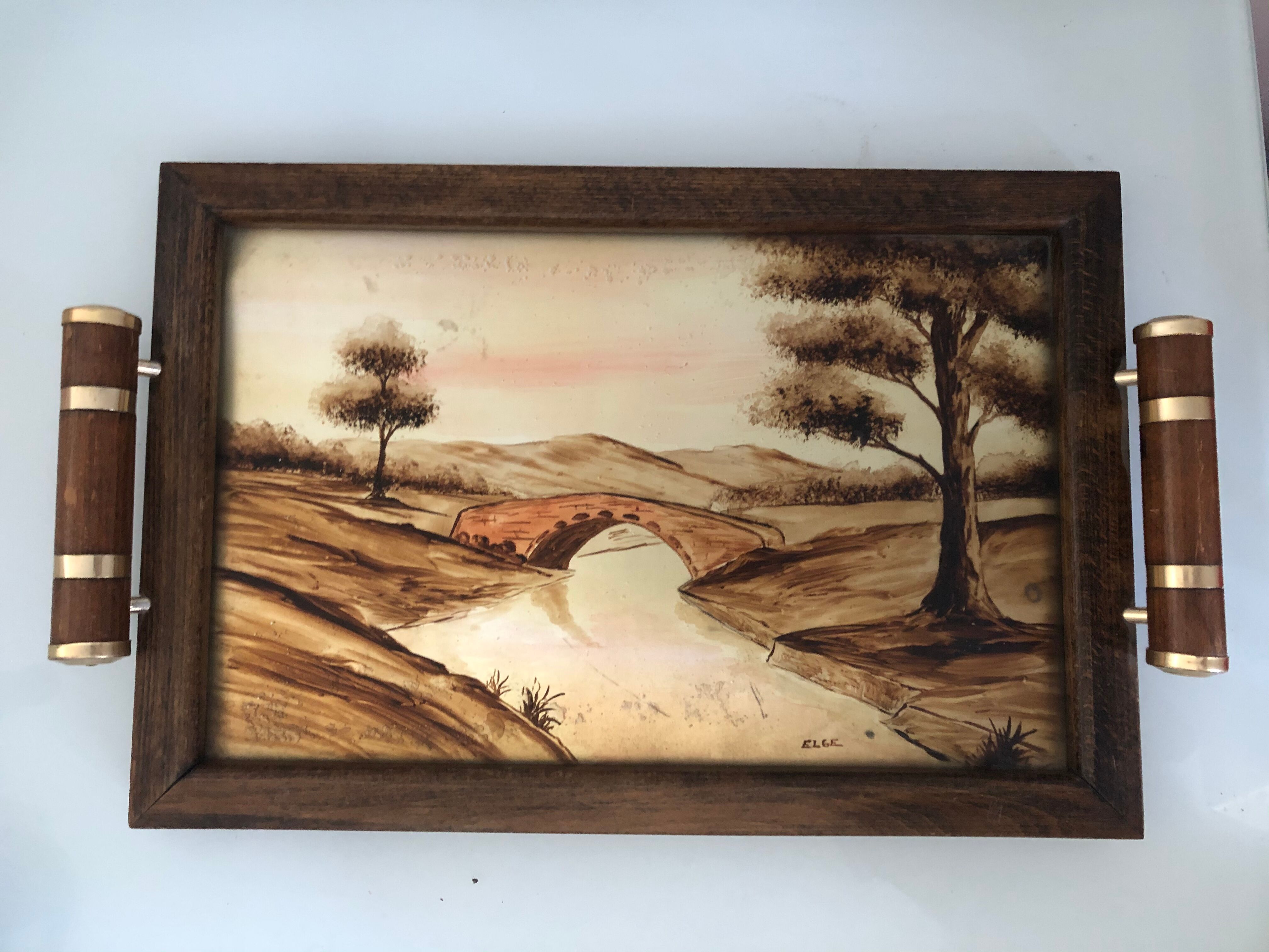 Service tray signed Luc Gérard-Elgé