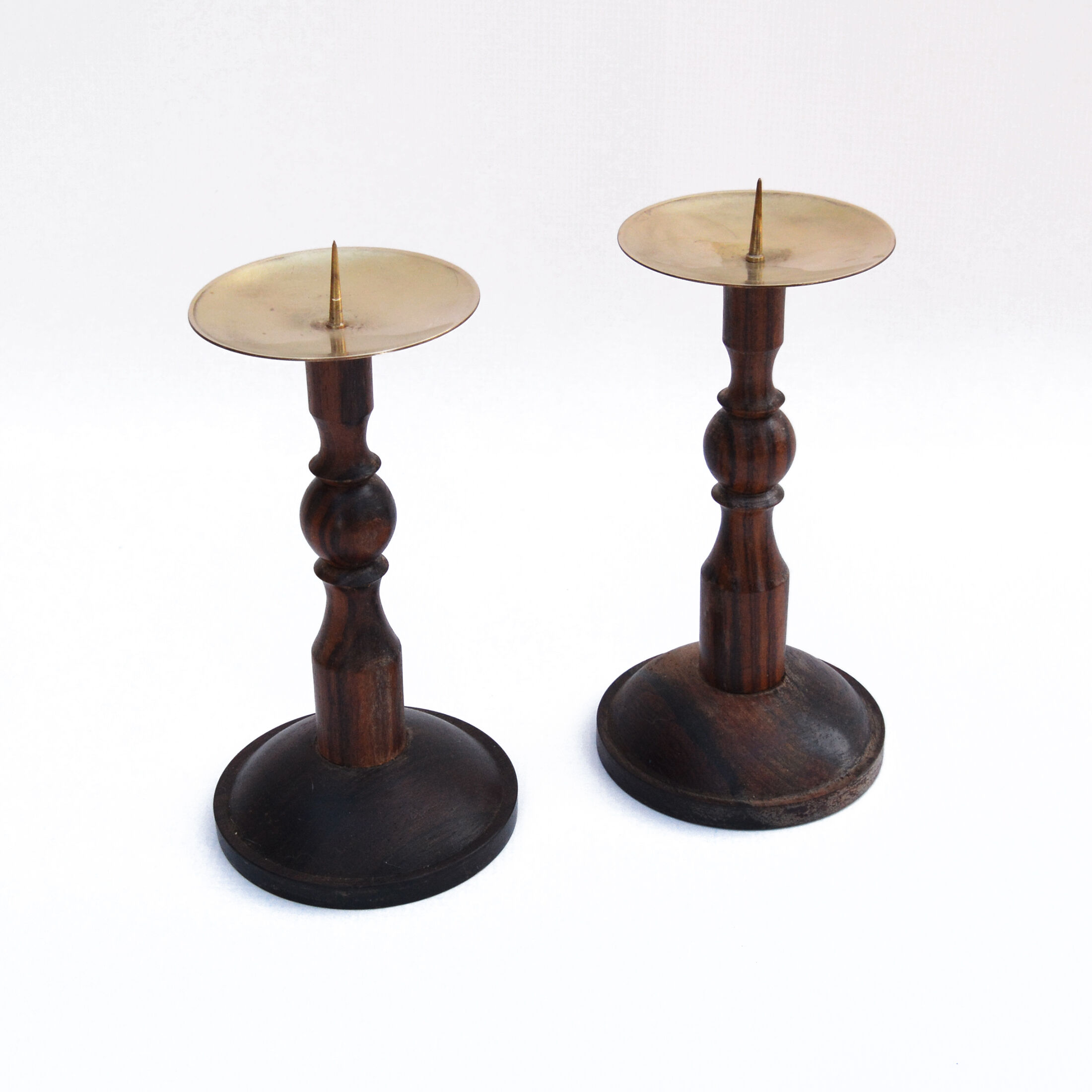 Pair of AS Warner rosewood candlesticks, 1960s Denmark