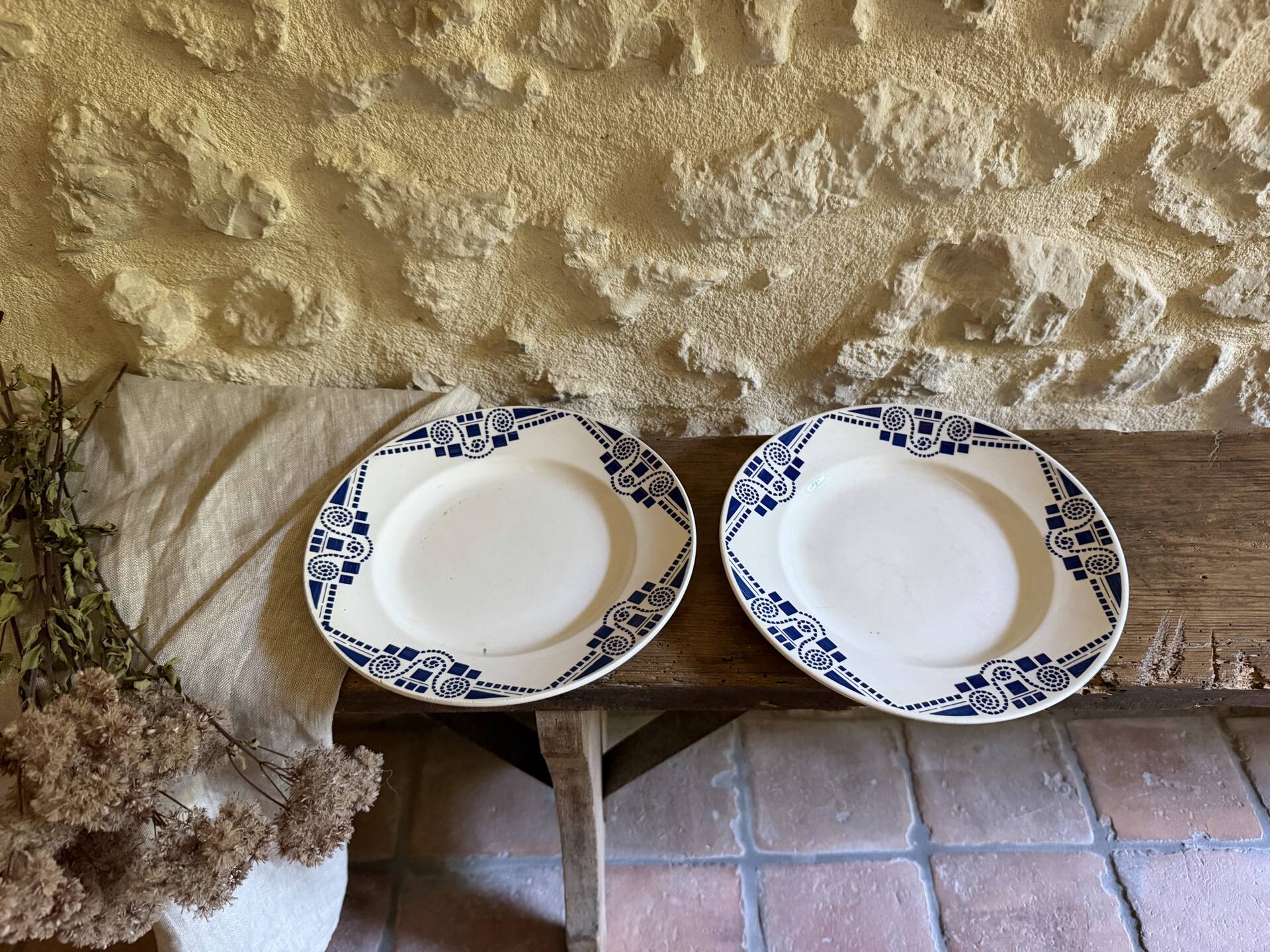 Assiettes plates Moulin Des Loups art déco