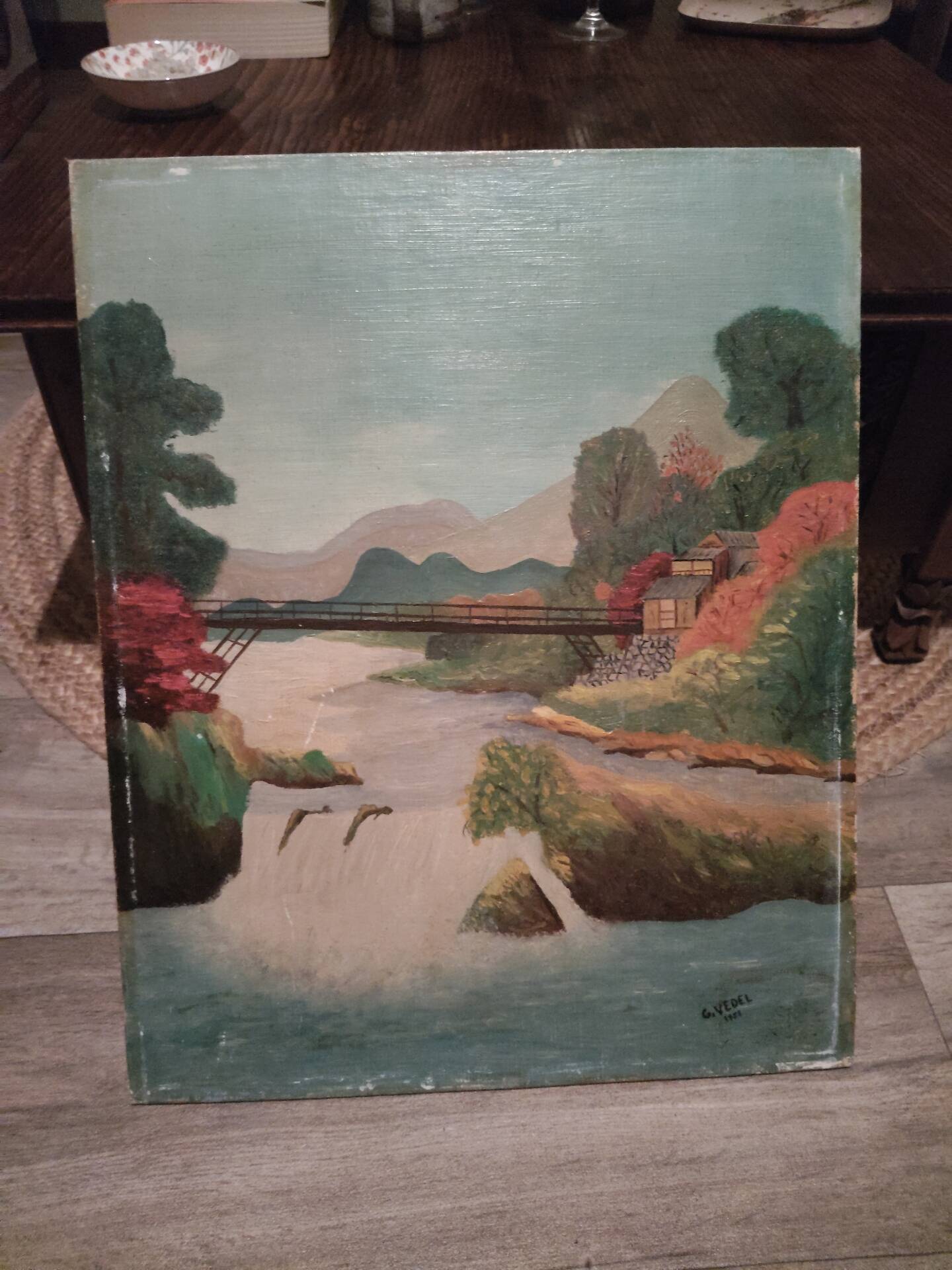 Oil on canvas board signed G. Vedel, 1958