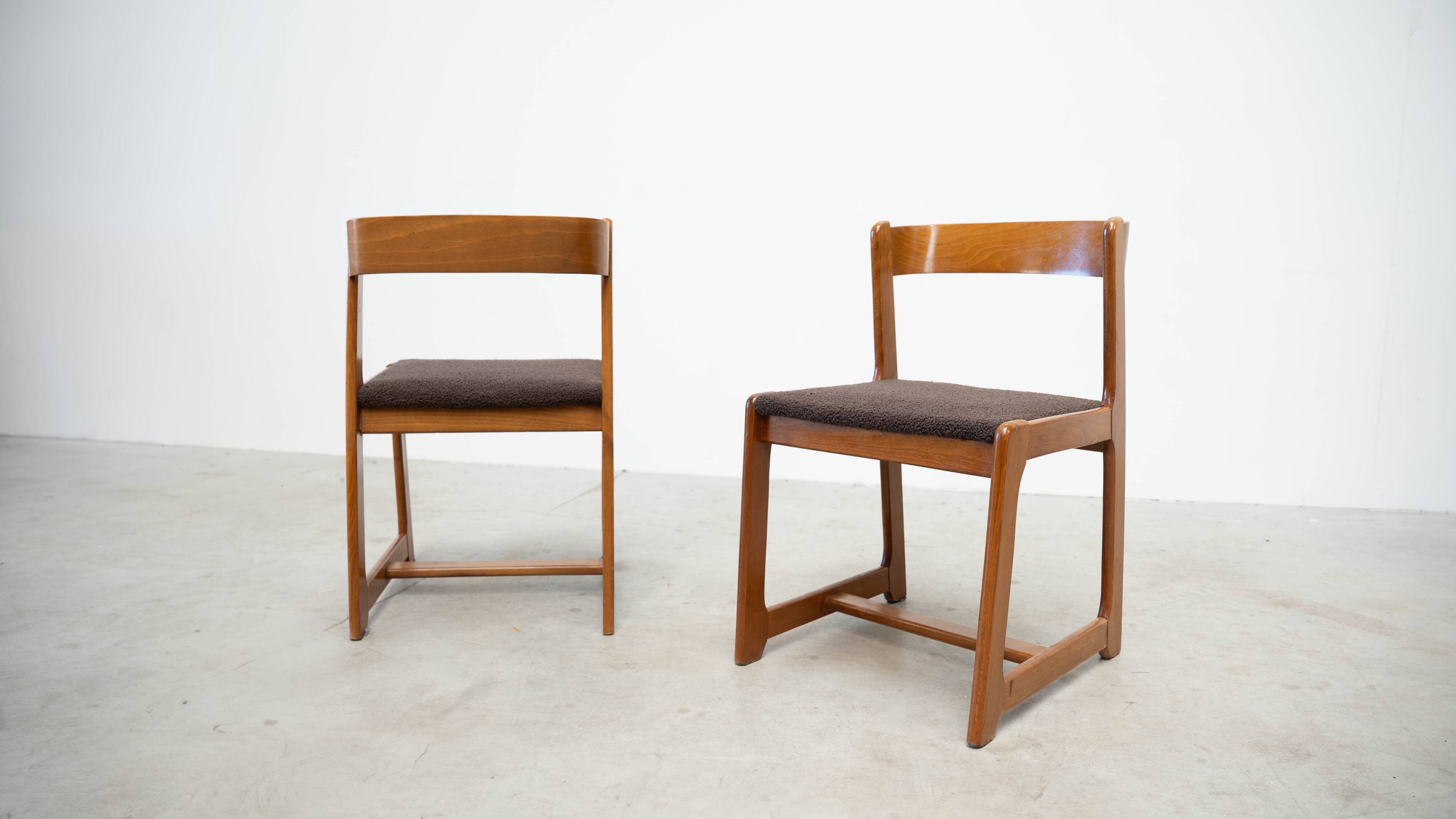 Set of four Italian dining chairs attr. to Willy Rizzo