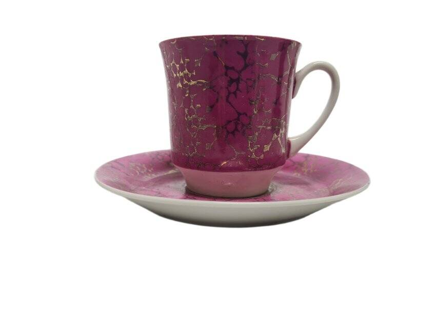Vintage Polish cup and saucer from Ćmielów pottery, 1970s, set of 2