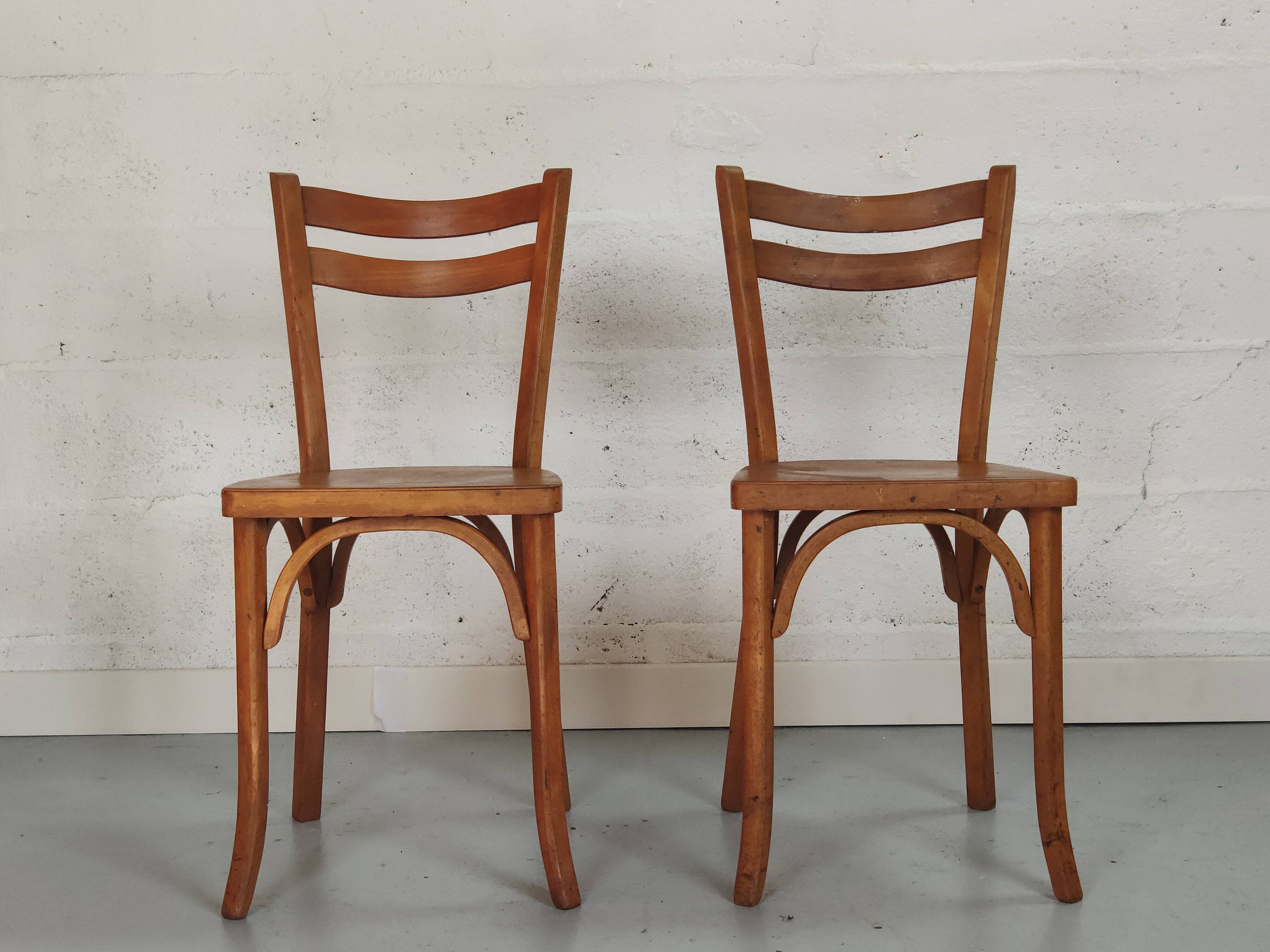 Pair of vintage Baumann bistro chairs