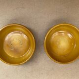 Pair of antique beige ceramic pocket trays made in france vintage