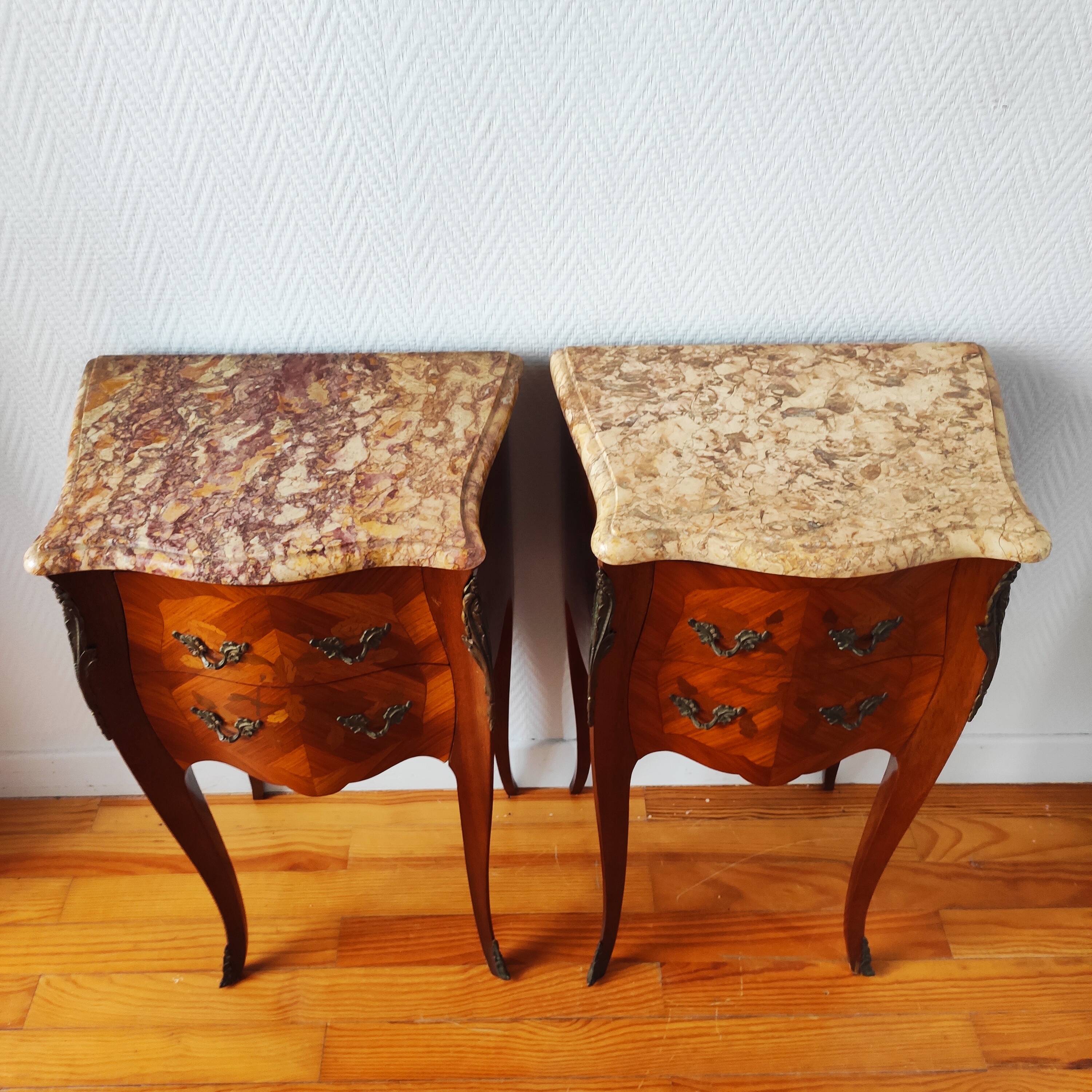 Pair of Louis XV style bedside tables