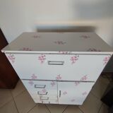 Dressing table / bathroom furniture floral decor 70s