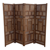 Paravent indien vintage en palissandre massif (Sheesham)