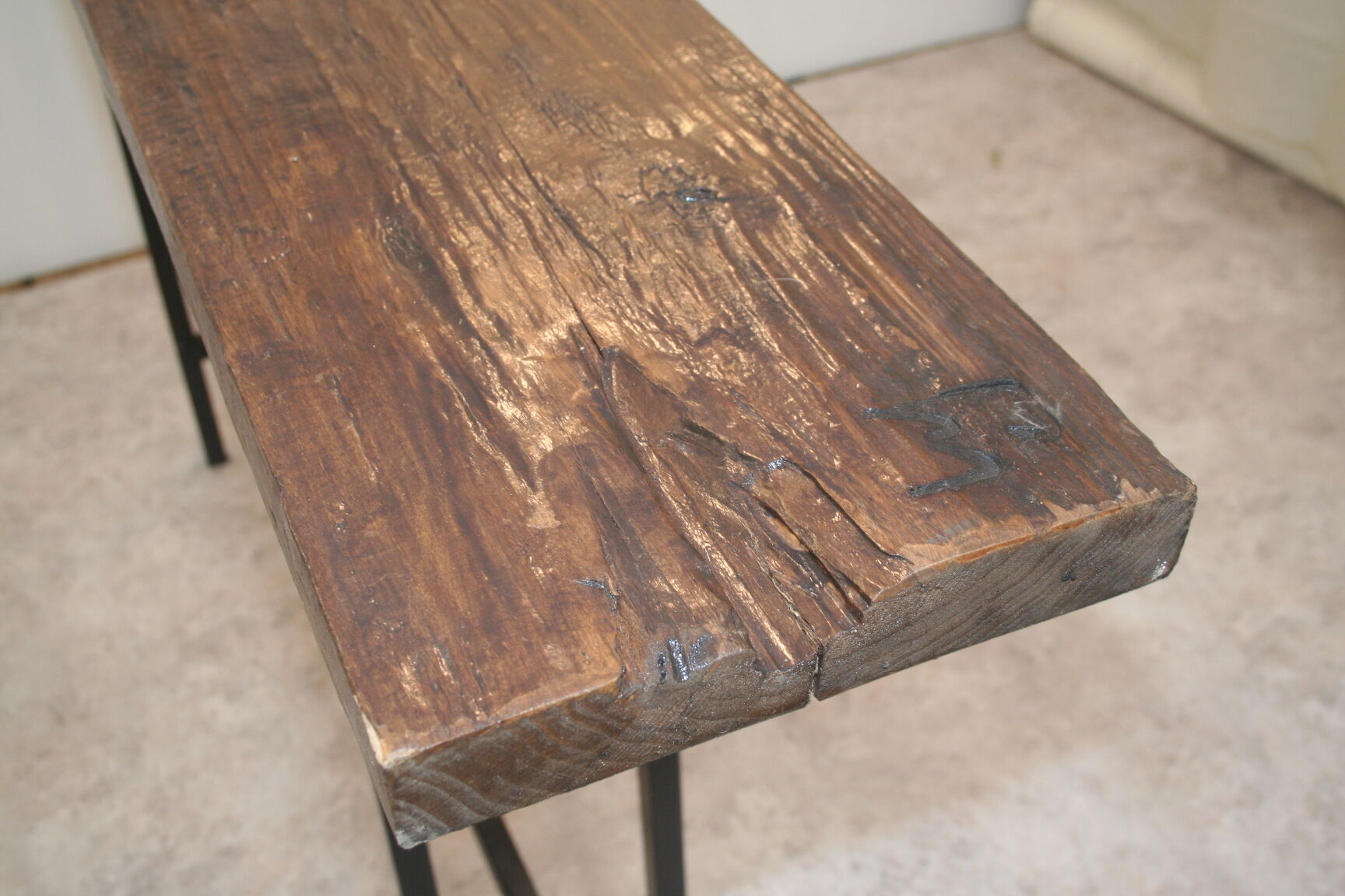 Metal wood console