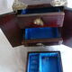Mother-of-pearl wood jewelry box & chinoiserie brass