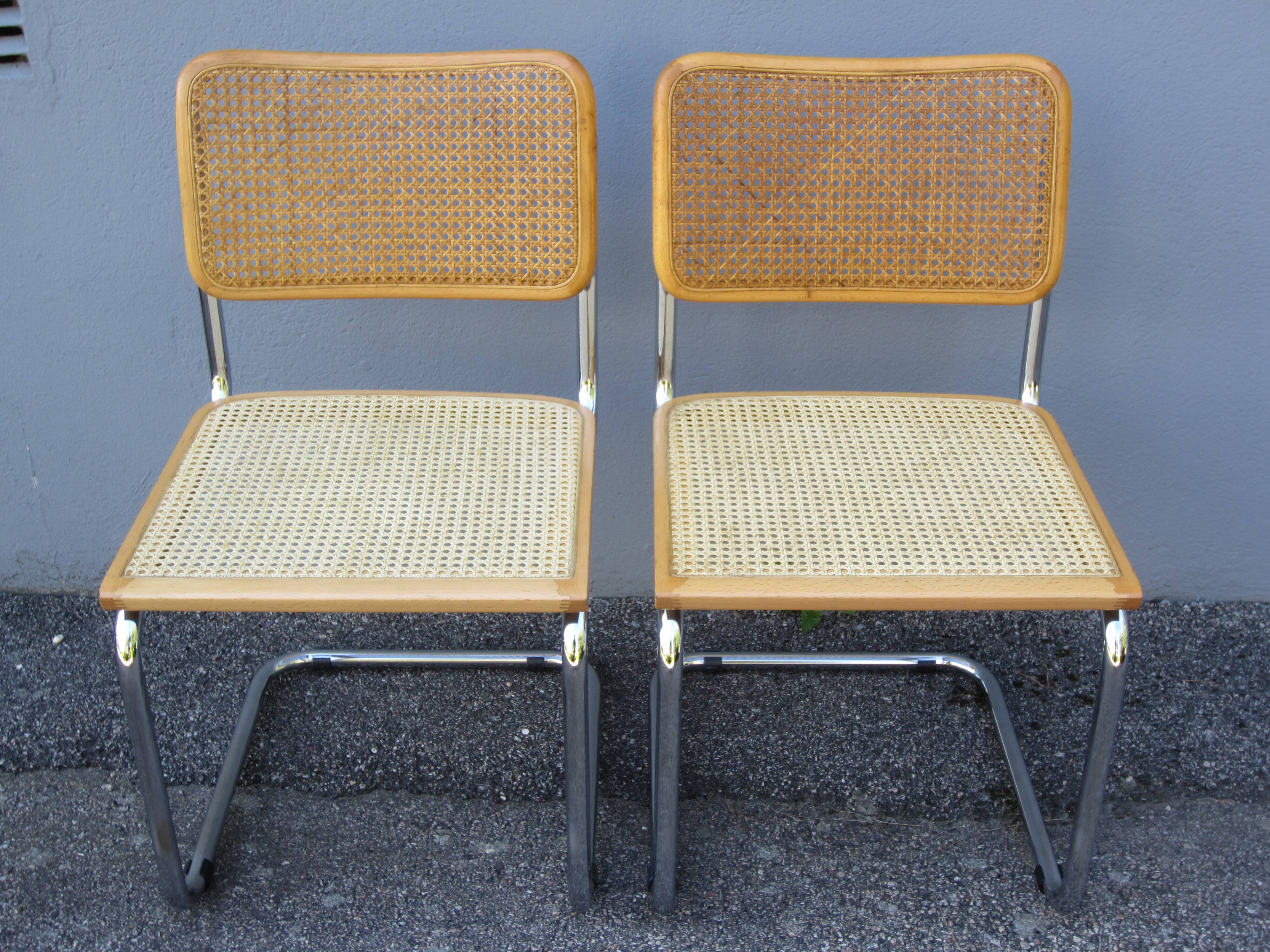 Pair of Cesca B32 chairs by Marcel Breuer