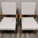 Mid-century wool boucle armchairs