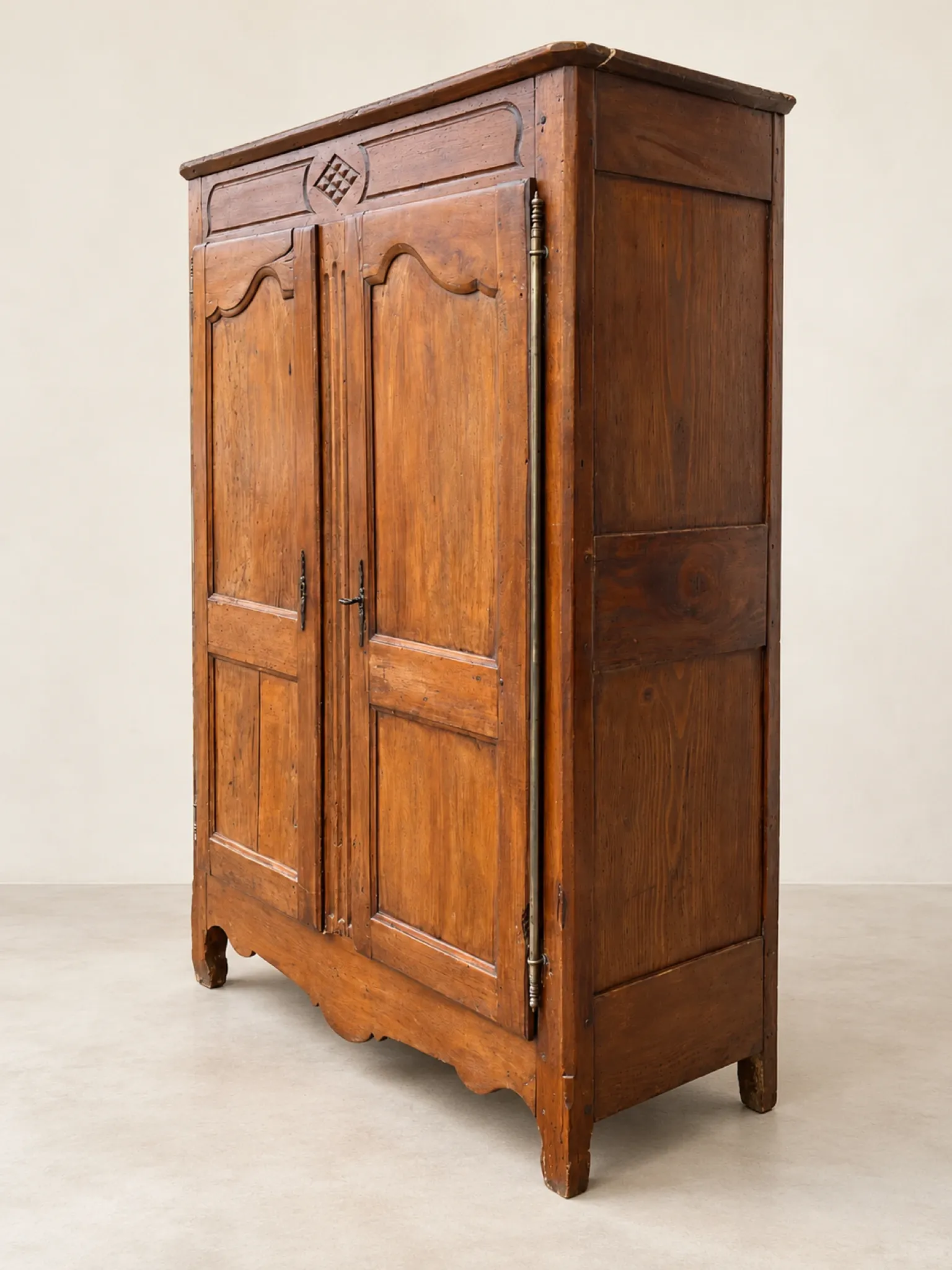 Antique two-door wardrobe, 18th century French country style.