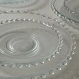19-piece set of plates and dessert plates in bubbled glass