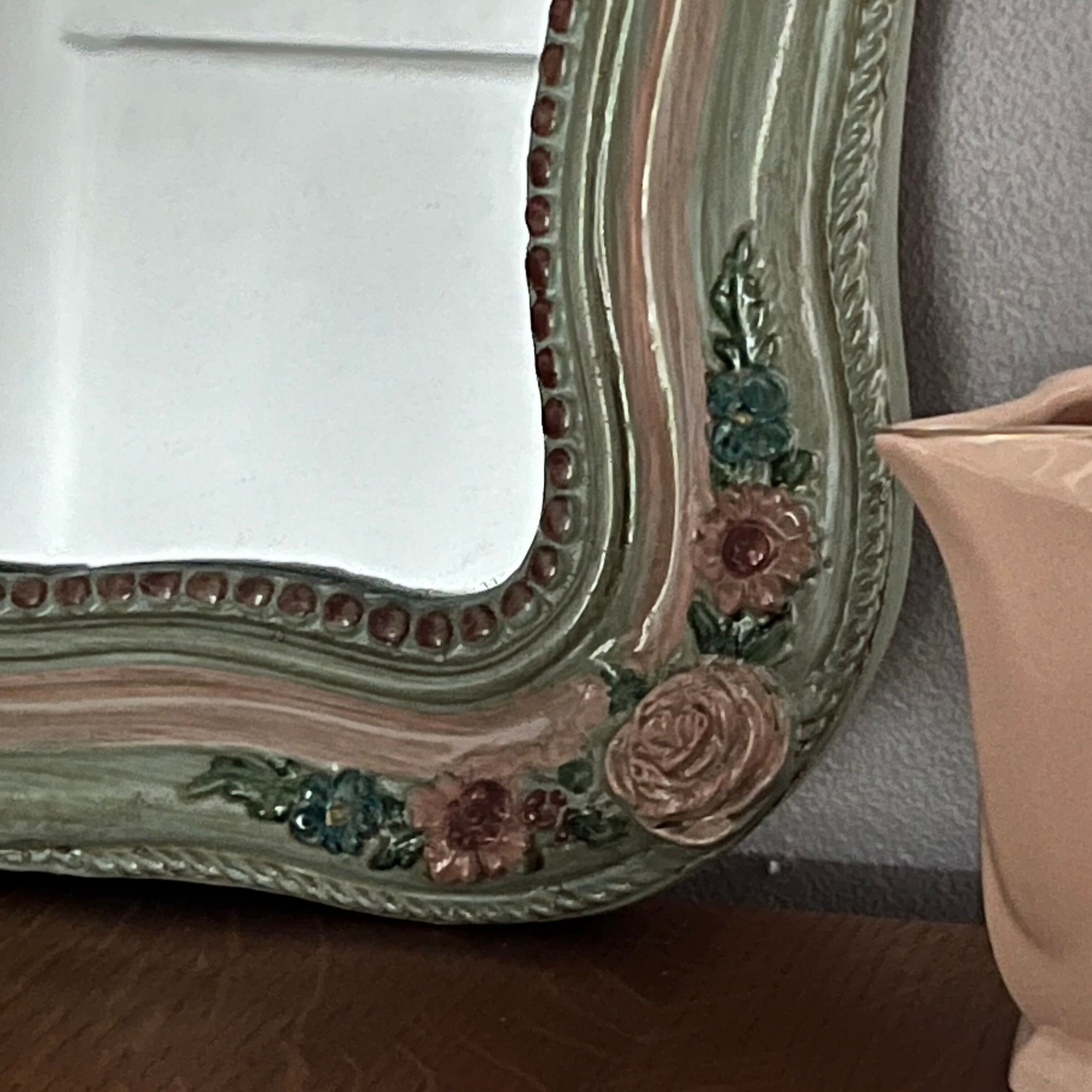 Antique mirror with roses