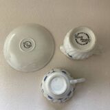 Myott Meakin England Blue Cup Saucer and Milk Jug