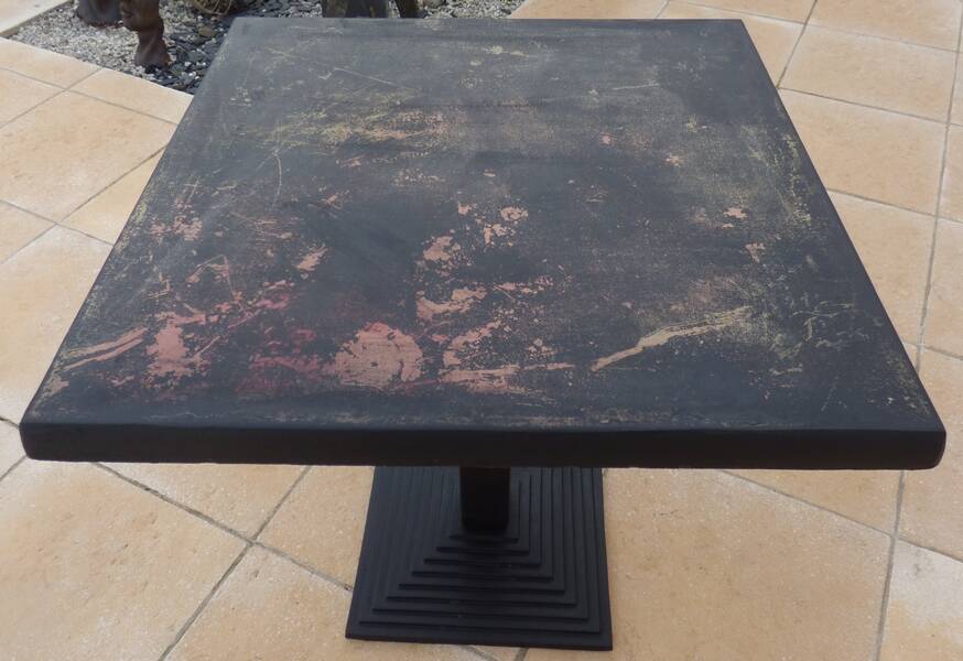Vintage professional bistro table and its cast iron base