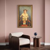 Peinture italienne portrait d'enfant signée et datée