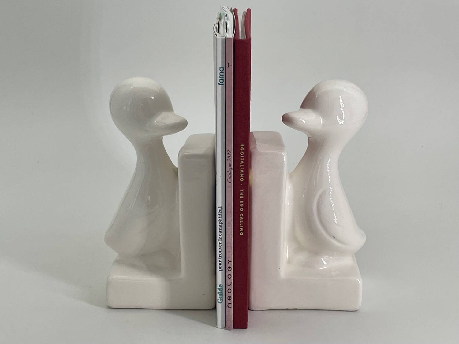 Vintage ceramic duck bookend