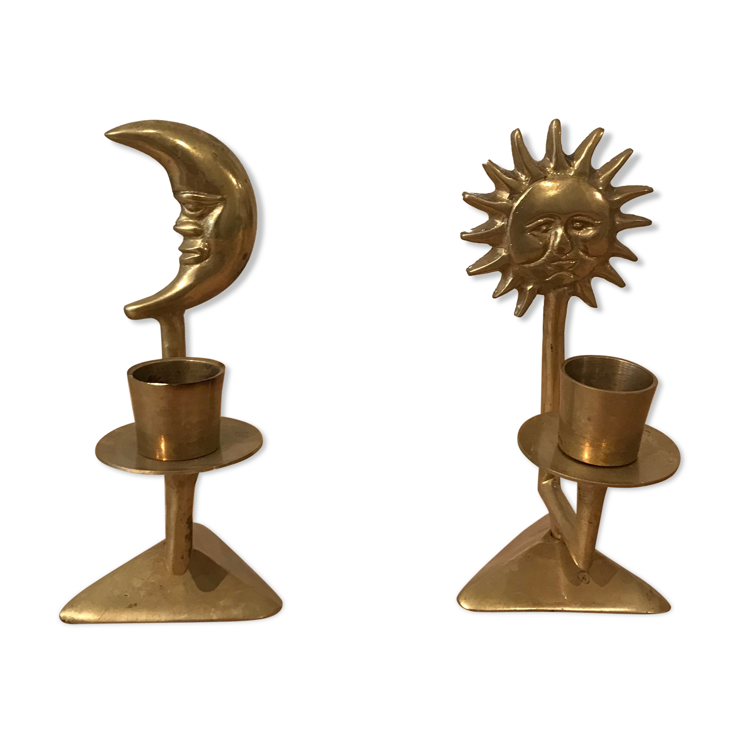 Moon and sun bougeoirs