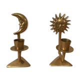 Moon and sun bougeoirs