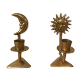 Moon and sun bougeoirs