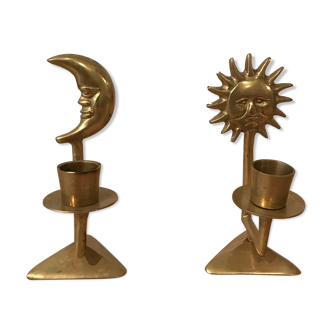 Moon and sun bougeoirs
