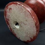 Lamp base in reconstituted stone, red "oxblood", 20th century