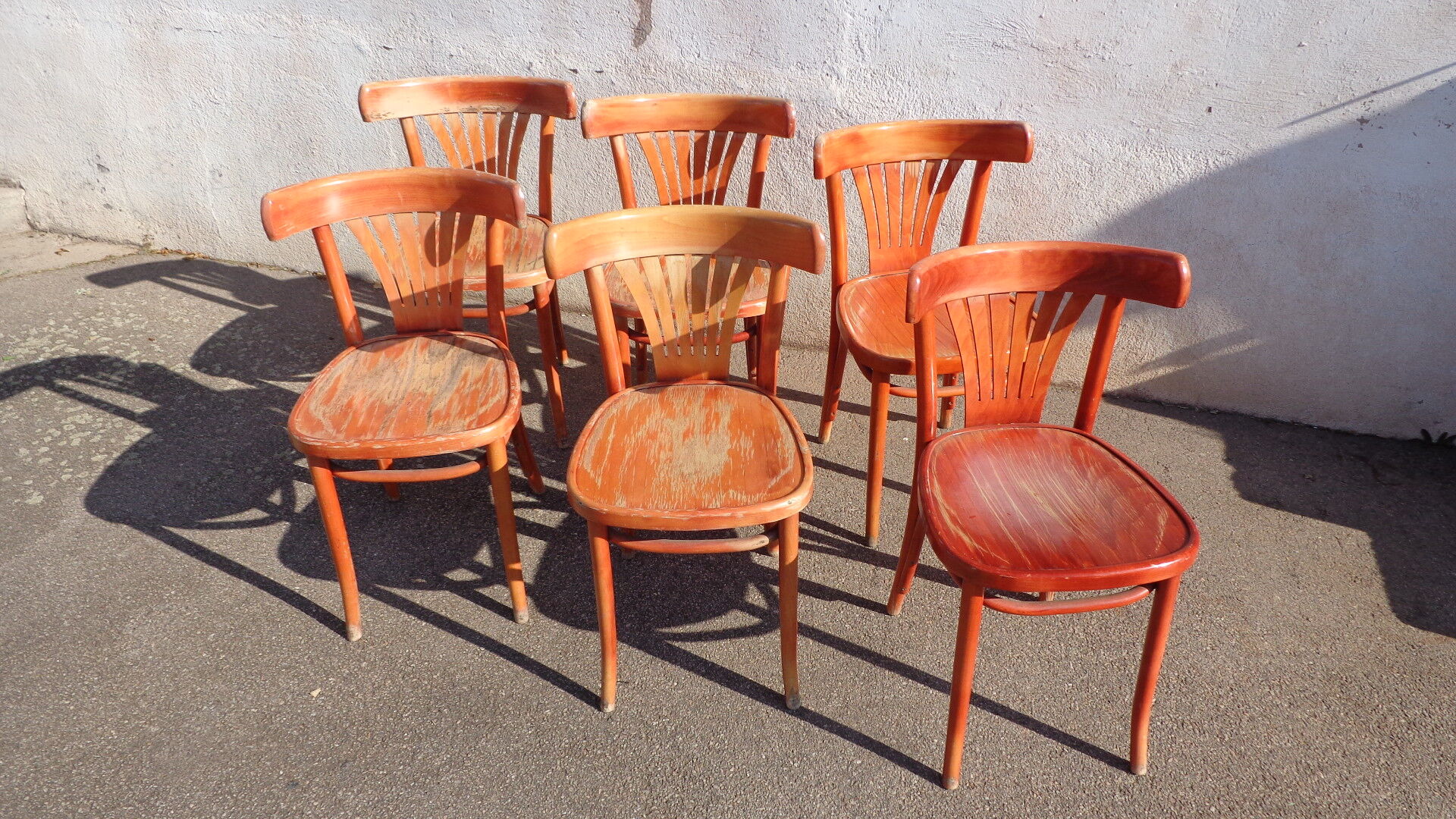 Set de 6 chaises bistrot rouge