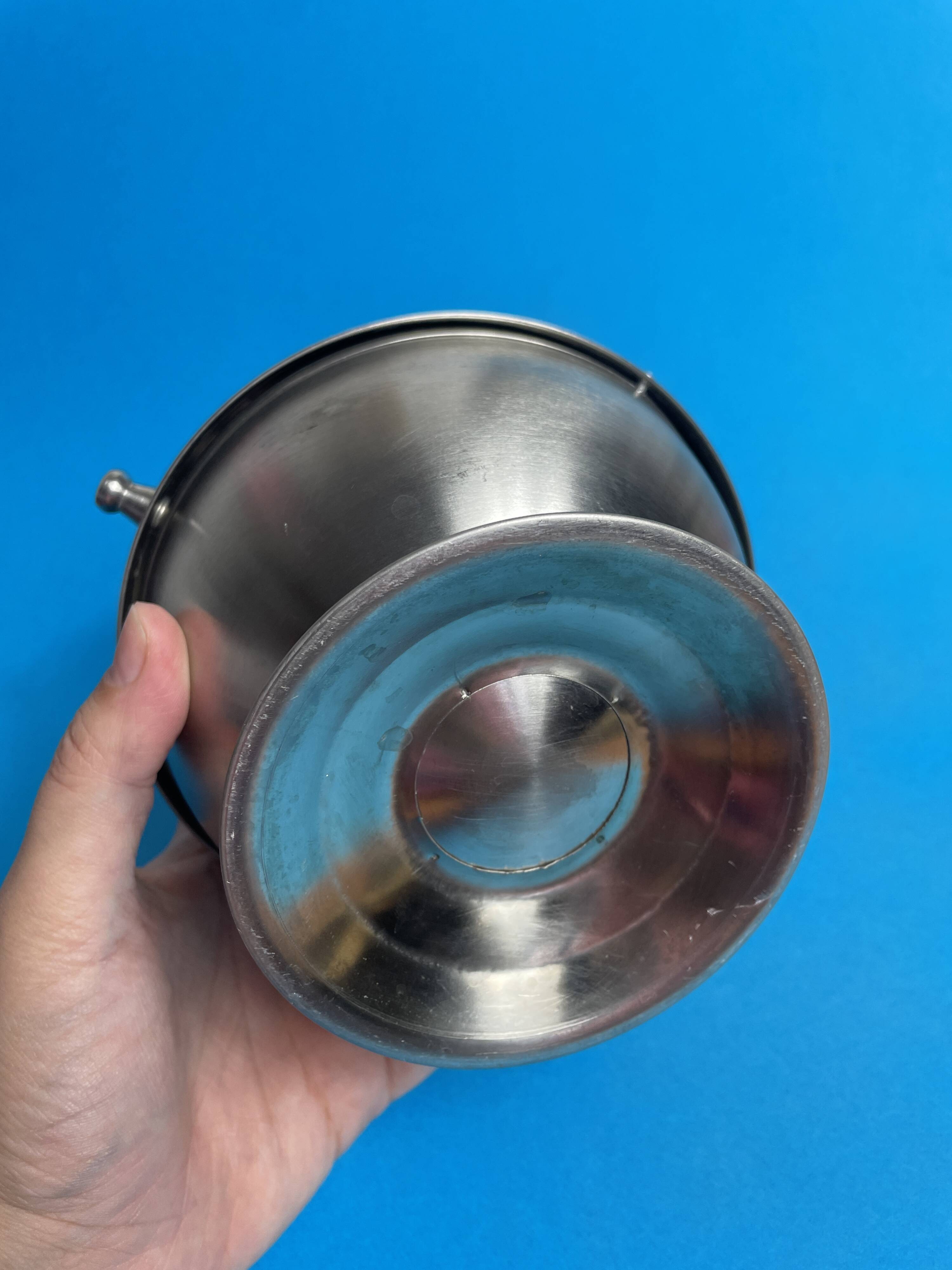 Vintage stainless steel sugar bowl