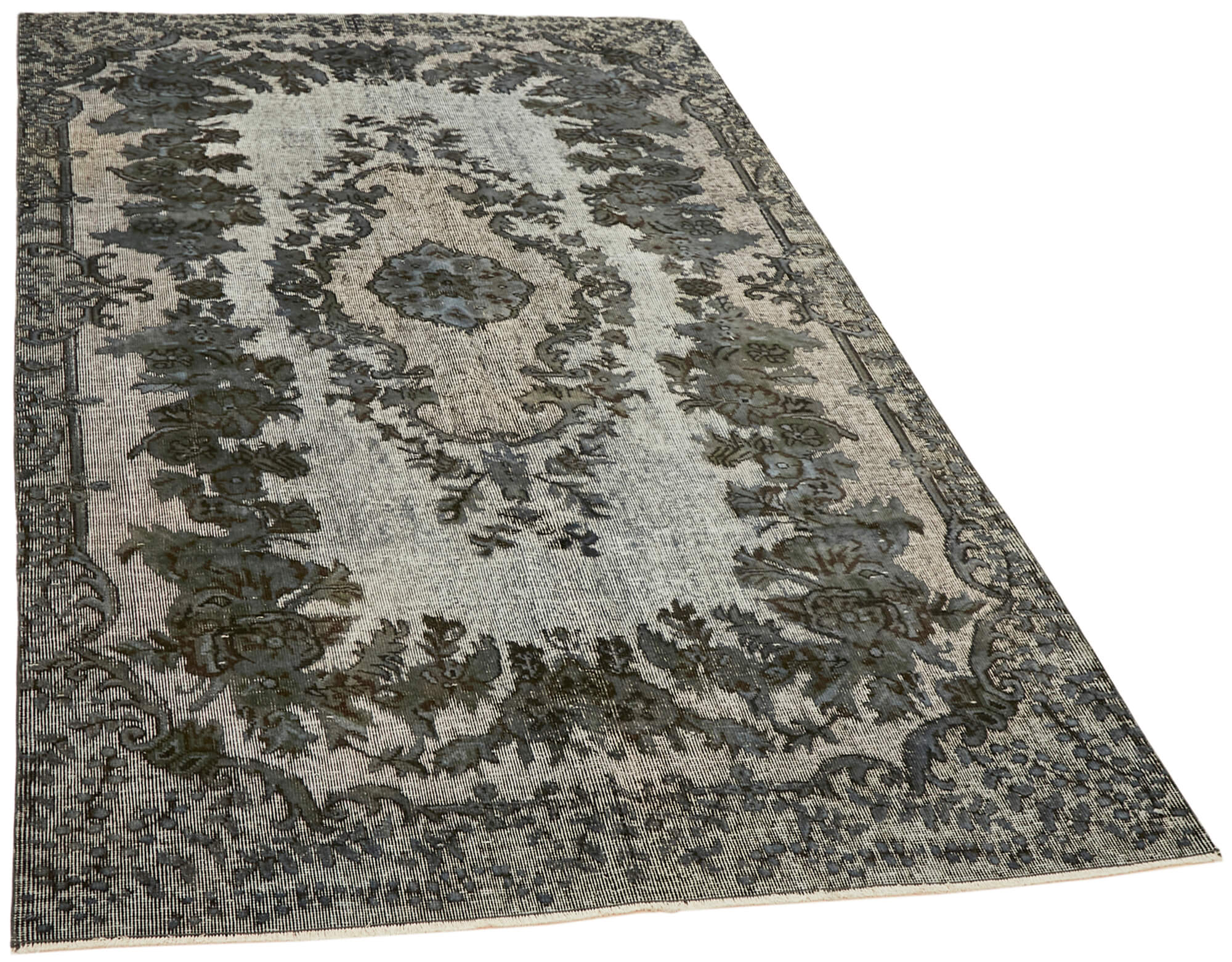 Handmade contemporary oriental 1970s 168 cm x 260 cm grey carpet