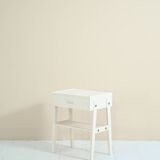 Scandinavian bedside table painted in white