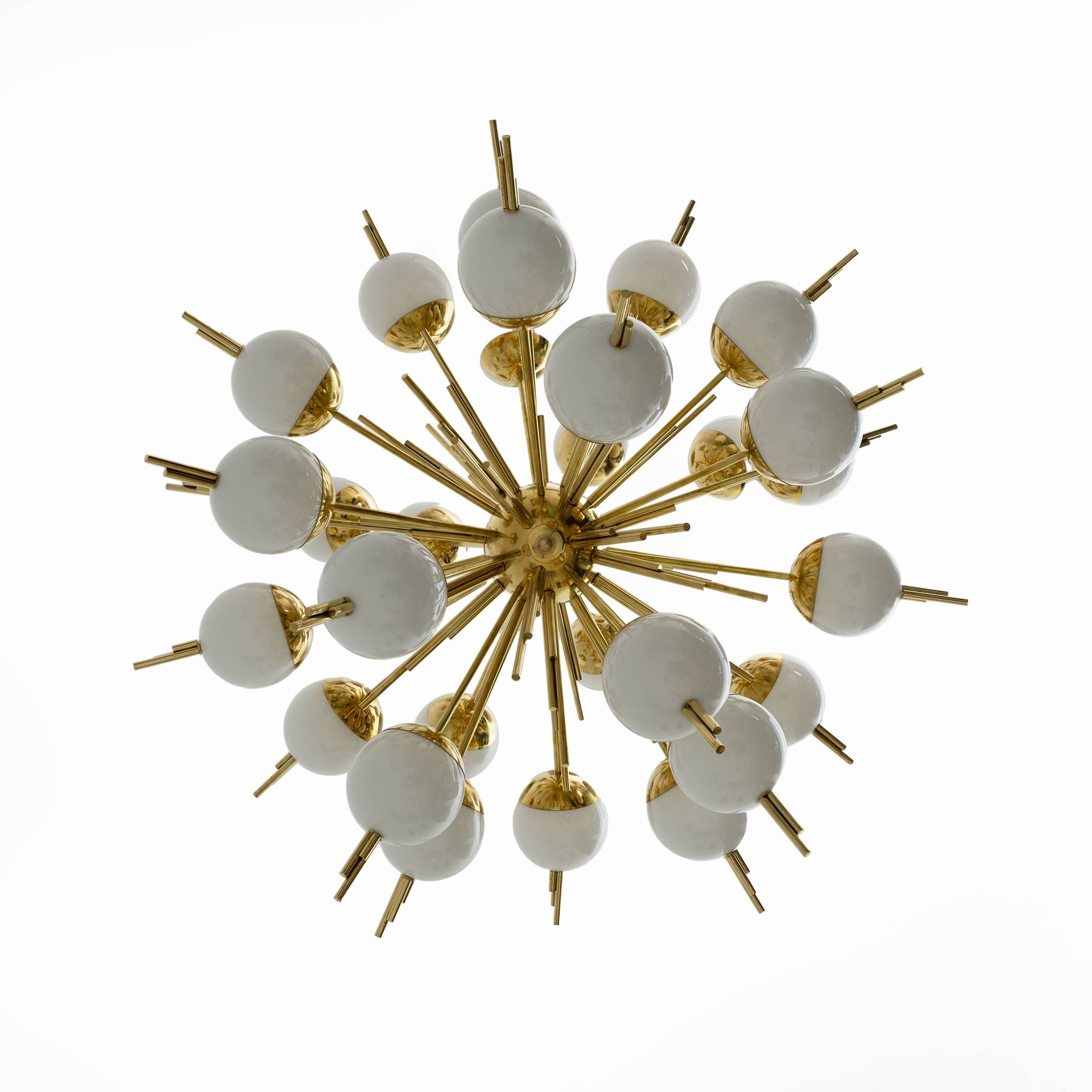 Large Sputnik Murano Glass and Brass Chandelier