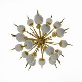 Large Sputnik Murano Glass and Brass Chandelier