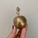 Small vintage brass apple box