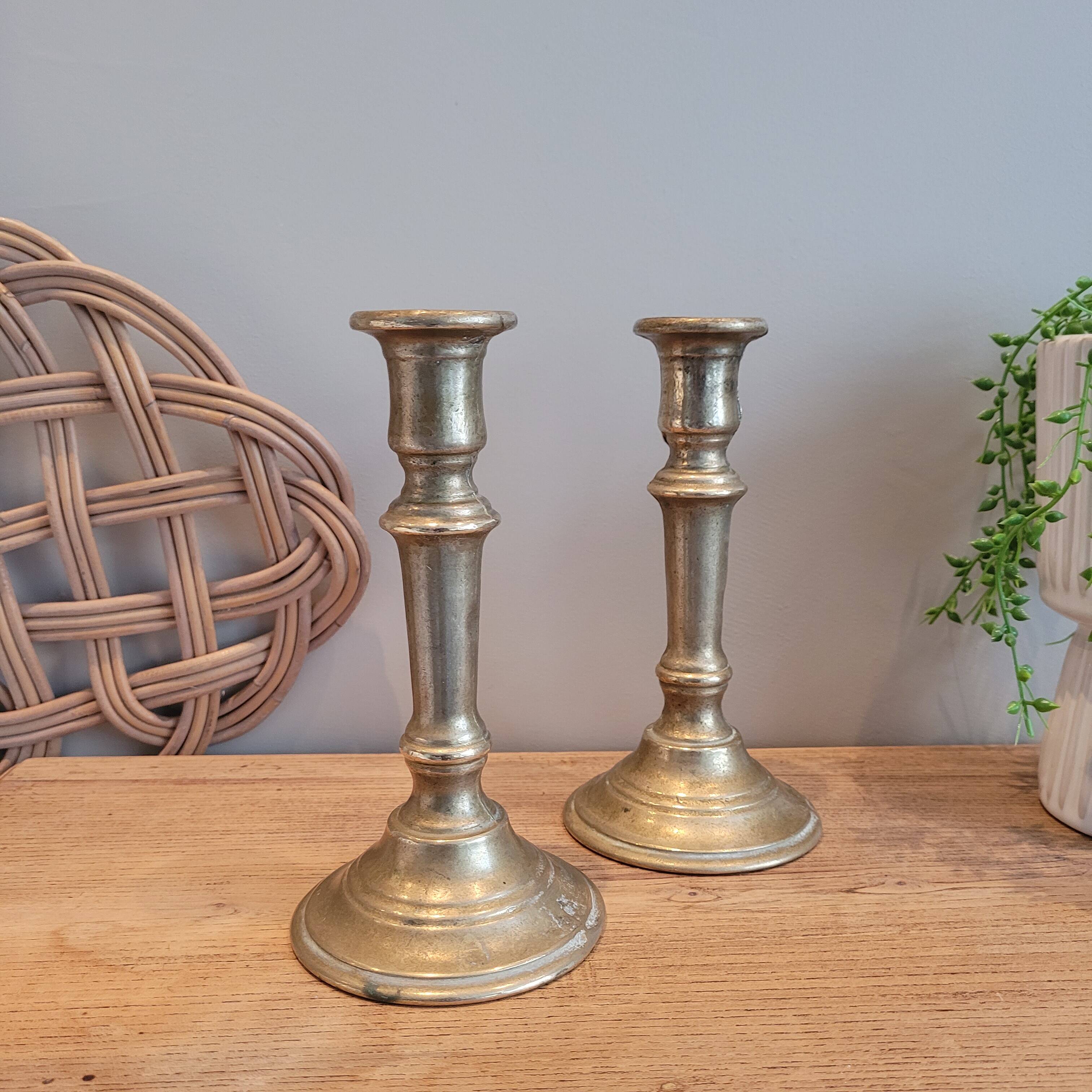 La Redoute x Selency pair of brass candle holders 10