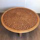 Large Round Coffee Table in Rope and Wood, in the Style of Audoux-Minet, Fra
