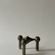 Stoff Nagel designer candle holder in genuine chrome-plated metal, Denmark 1970