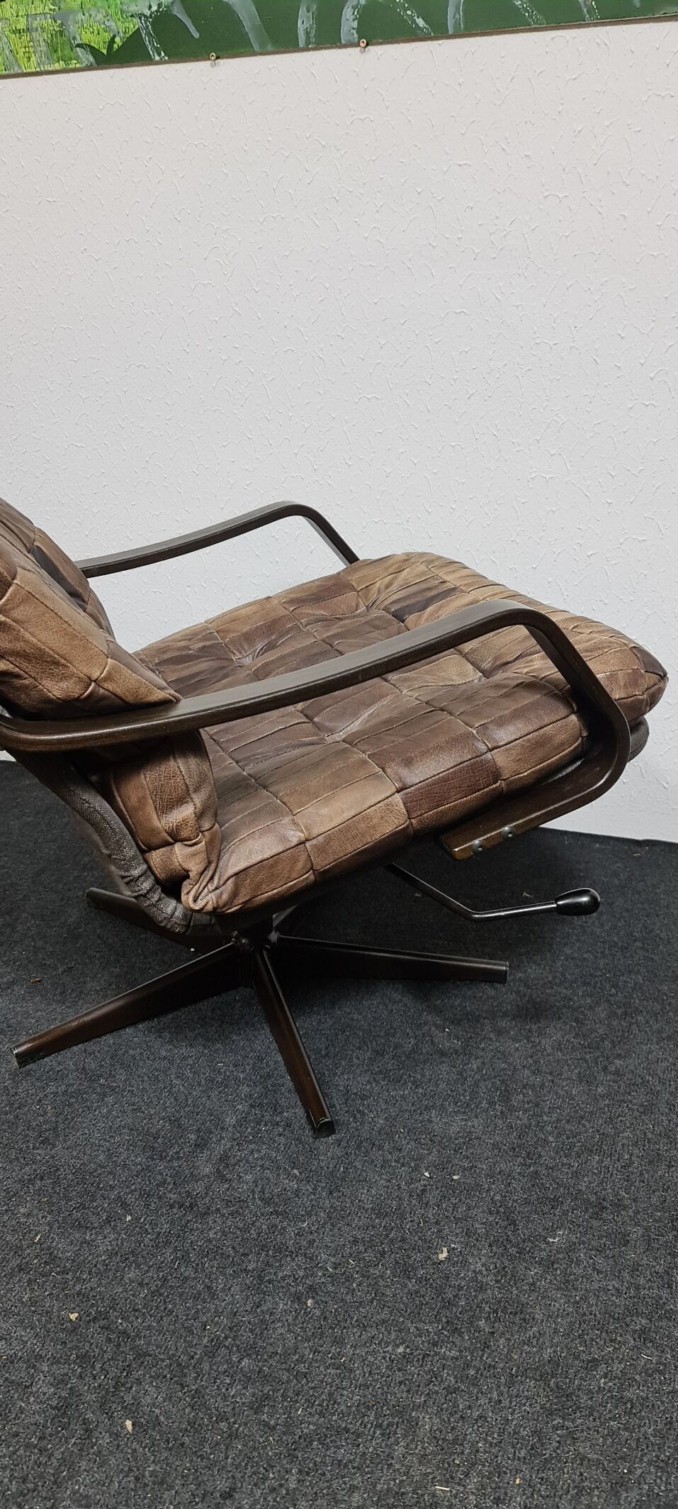 Vintage patchwork leather reclining chair