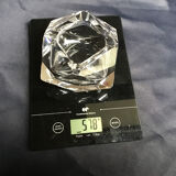 Empty diamond ashtray pocket flavio polished glass Murano crystal facets prism 60s