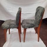 Pair of vintage furry chairs