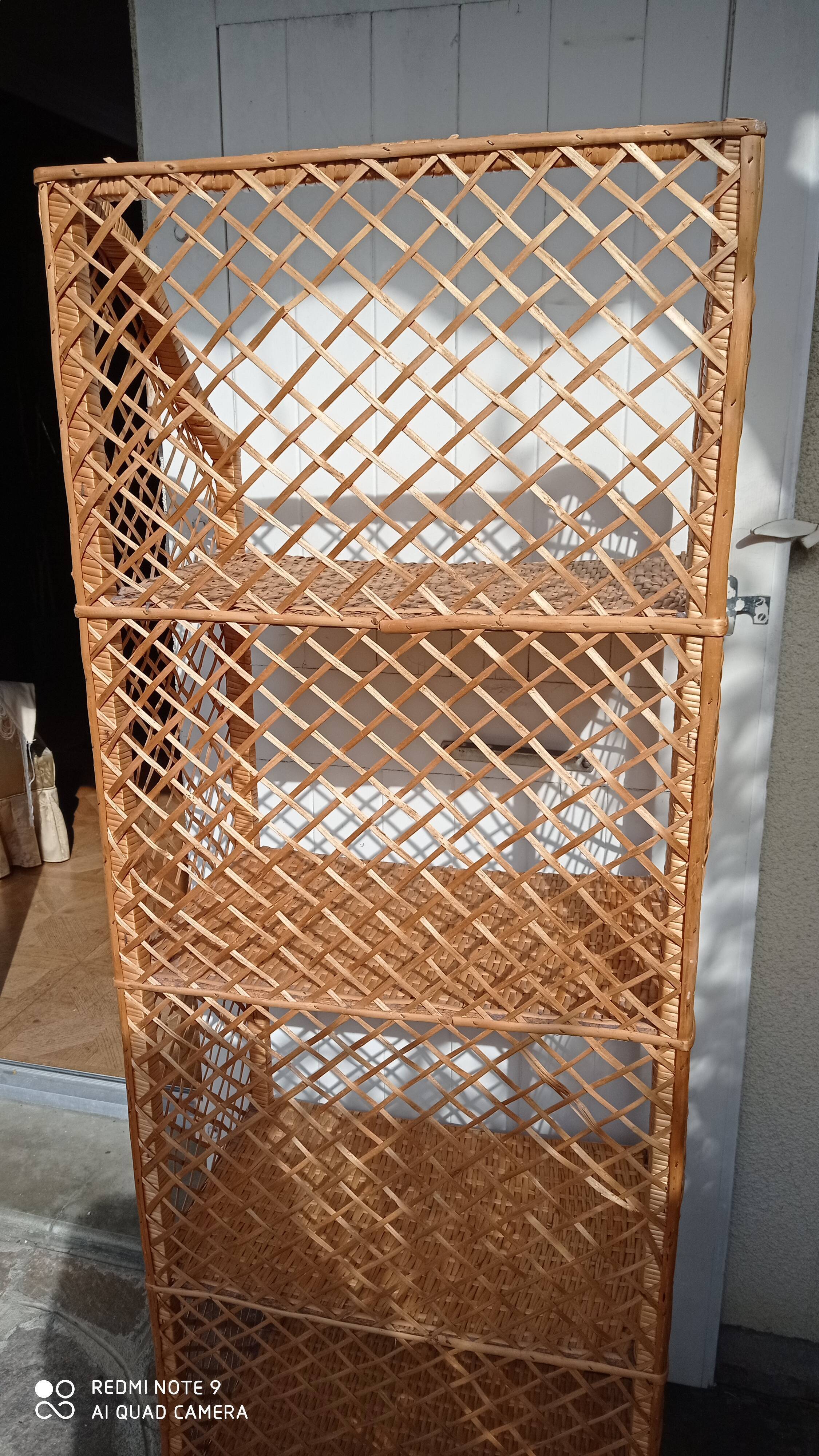 Vintage rattan shelf
