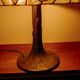 Tiffany-style table lamp with stained glass shade