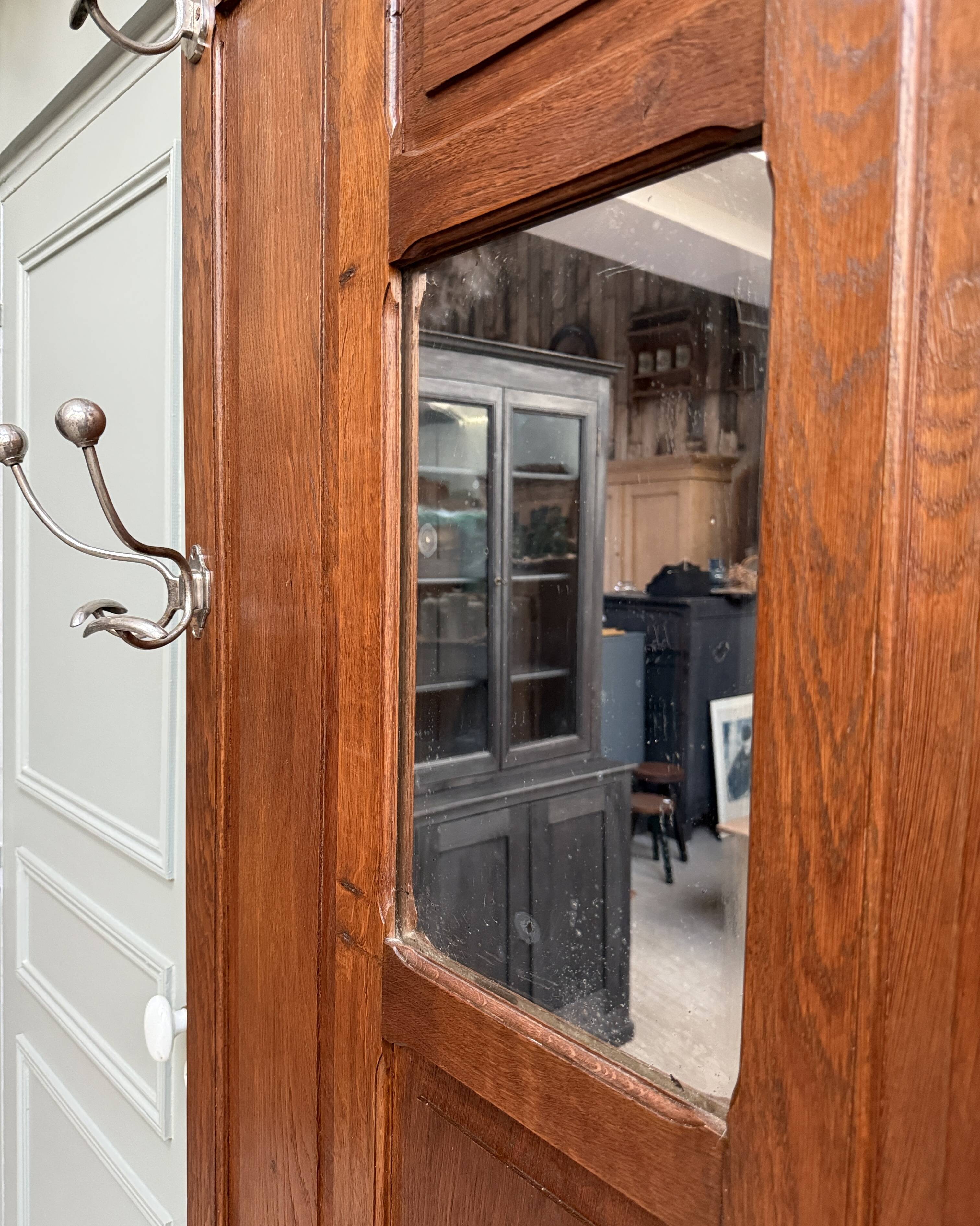 Antique oak entrance wardrobe