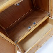 Vintage bamboo bookcase with drawers, 1980s