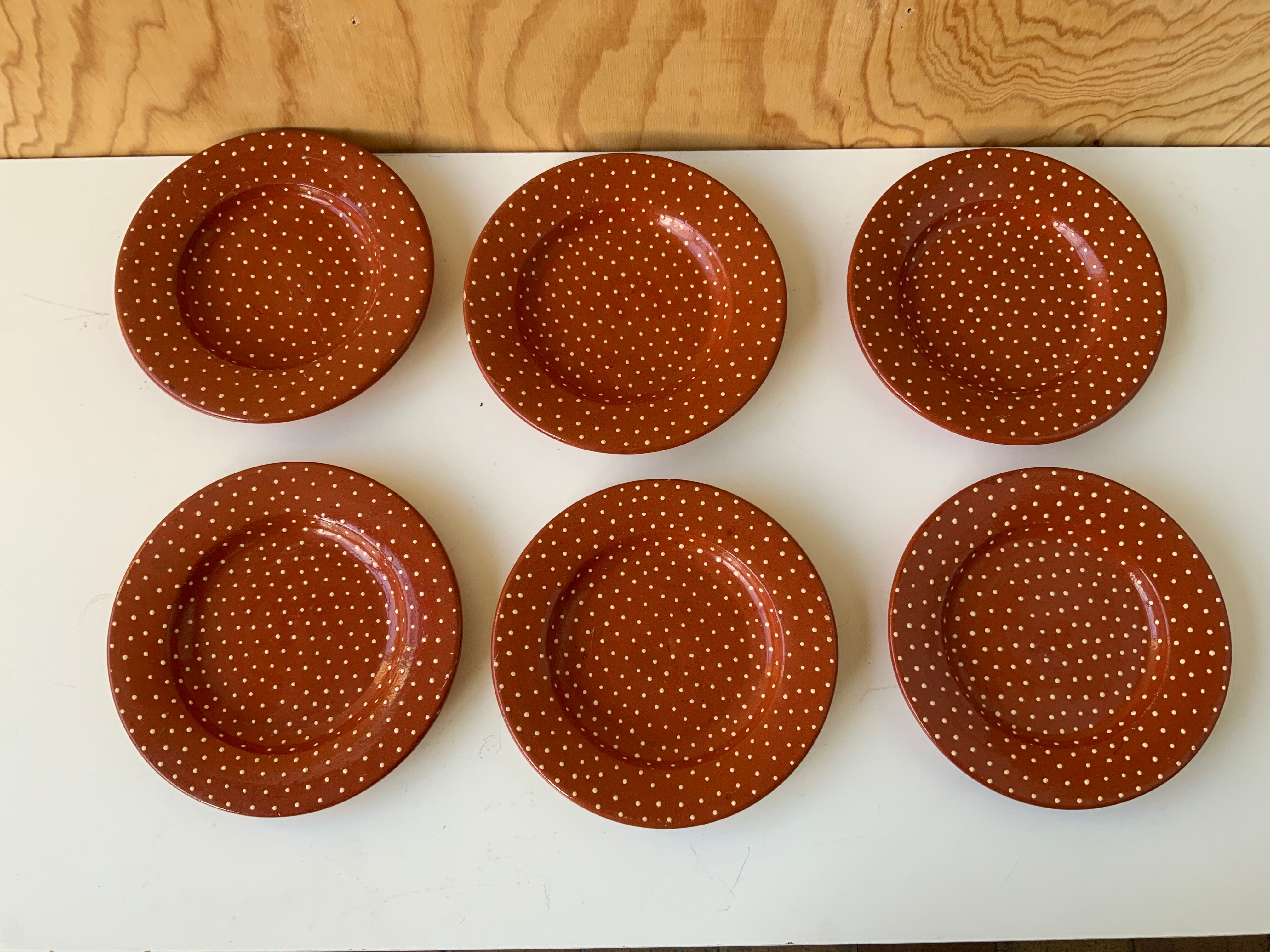 Selency x Monoprix Croisé Laroche artisanal polka dot plates