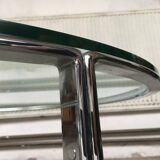 Chrome and glass coffee table in Space Age style from the mid-century, 1960s.