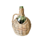 Old Green Glass Demijohn Plate with Woven Rattan