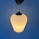 Small opaline glass pendant light, inverted tulip, Mid-Century.